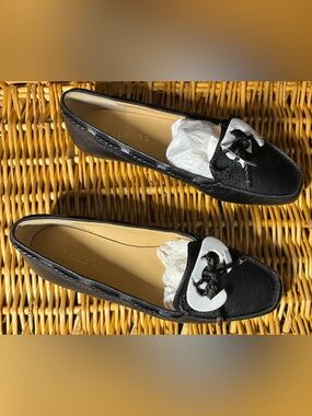 Talbots Black Leather Loafers, Size 7.5